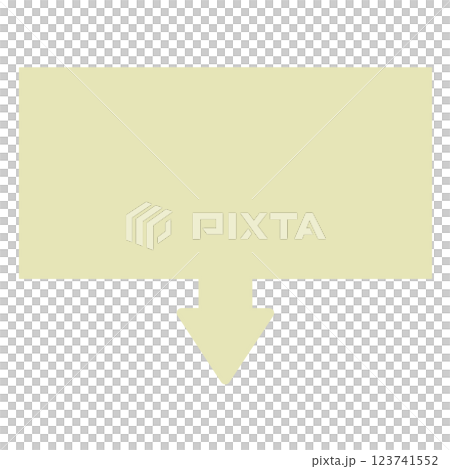 單向箭頭氣泡（長方形，黃色，無線條） 123741552