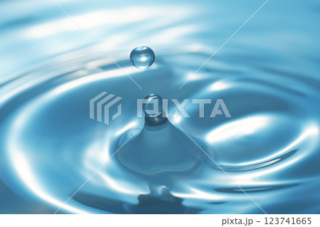 水・水滴・水面・波紋・水柱 水・水滴・水面・波紋・水柱 123741665