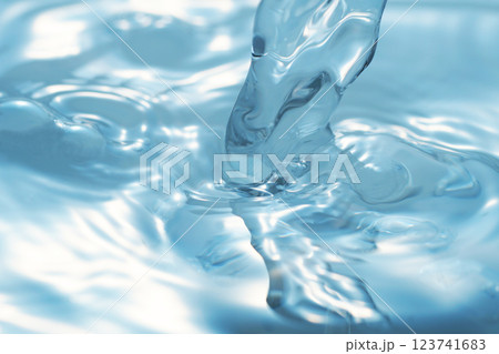 水・水滴・水面・波紋・水柱 水・水滴・水面・波紋・水柱 123741683