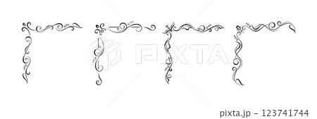 Fantasy ornate corner elements Fantasy ornate corner elements 123741744