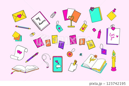Love themed stationery set, girly secret notes 123742195