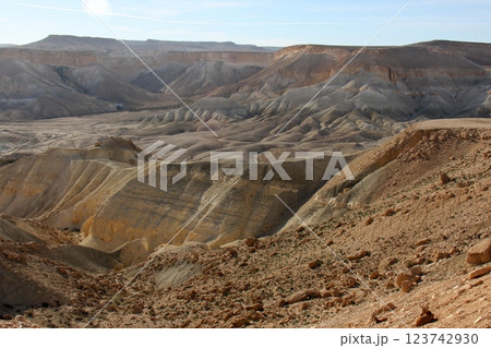 landscape in the Judean Desert in southern Israel landscape in the Judean Desert in southern Israel 123742930