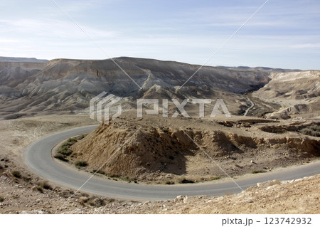 landscape in the Judean Desert in southern Israel landscape in the Judean Desert in southern Israel 123742932