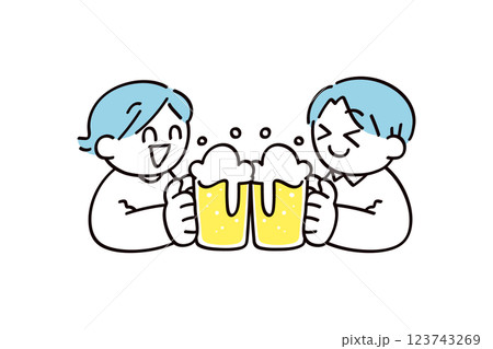 乾杯する人たちのイラスト 乾杯する人たちのイラスト 123743269