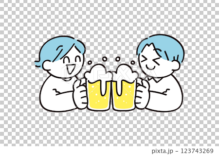 乾杯する人たちのイラスト 乾杯する人たちのイラスト 123743269
