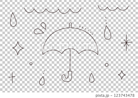 雨插圖素材集 123743478