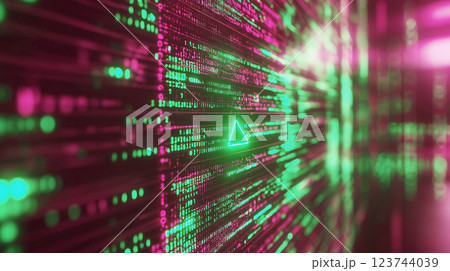 デジタル信号の中の三角マーク 123744039