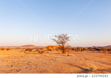 The Spitzkoppe area around sunset 123744281
