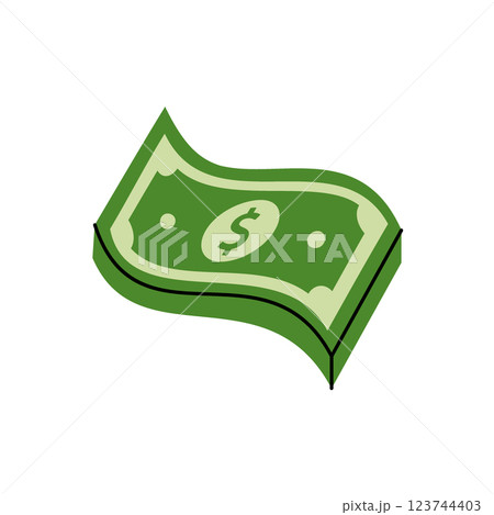 Dollar banknotes. Money investment and business commerce. Vector illustration. Dollar banknotes. Money investment and business commerce. Vector illustration. 123744403