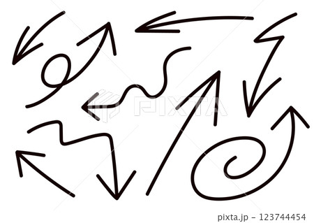手描きの矢印セット 123744454