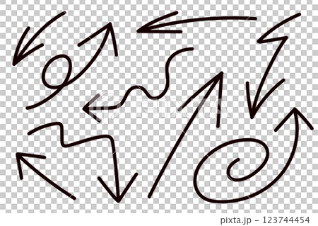 手描きの矢印セット 123744454