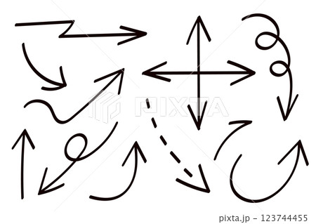 手描きの矢印セット 123744455