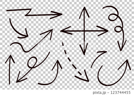 手描きの矢印セット 123744455