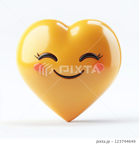 Happy heart emoji with smiling face and rosy cheeks, expressing joy Happy heart emoji with smiling face and rosy cheeks, expressing joy 123744649