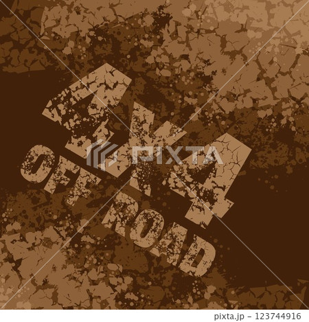 Cracks brown ground off road 123744916