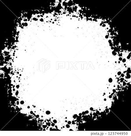 Black grunge ink blots frame 123744950