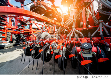 Modern agricultural machinery and equipment. Industrial details. 123745062