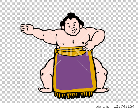 ゆるいタッチの相撲取りイラスト ゆるいタッチの相撲取りイラスト 123745154