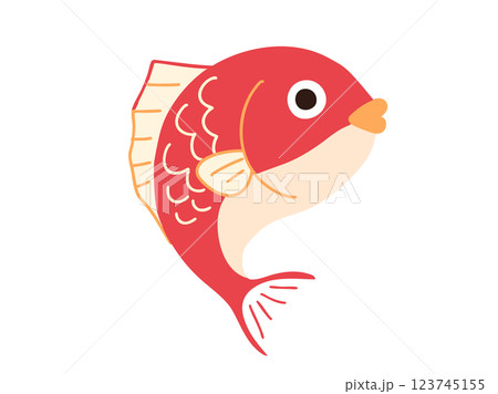 飛び跳ねる活きのいい鯛イラスト 飛び跳ねる活きのいい鯛イラスト 123745155