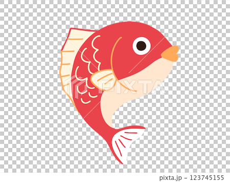 飛び跳ねる活きのいい鯛イラスト 飛び跳ねる活きのいい鯛イラスト 123745155