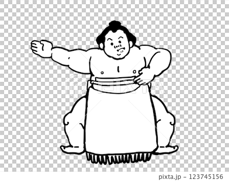 相撲選手的粗略繪製插圖 123745156