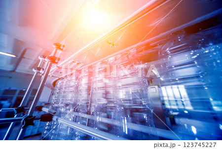 The plastic bottle blowing machine. PET preforms for blowing of plastic bottles 123745227