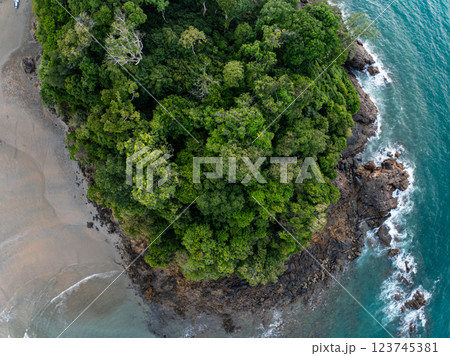 Bird eye view seashore with waves crashing on rock cliff,Beautiful waves sea surface in sunset time, Amazing seascape top view seacoast landscape view Bird eye view seashore with waves crashing on rock cliff,Beautiful waves sea surface in sunset time, Amazing seascape top view seacoast landscape view 123745381