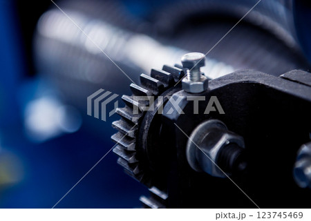Metal sheet forming machine at the modern metalwork factory. 123745469