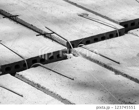 Construction of a modern pedestrian embankment on a large lake Construction of a modern pedestrian embankment on a large lake 123745551