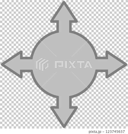 四向箭頭圓形對話泡泡(灰色) 四向箭頭圓形對話泡泡(灰色) 123745637