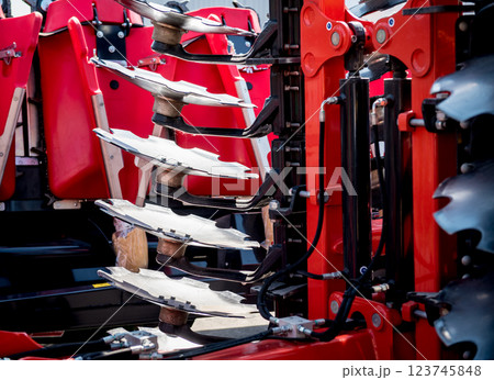 Modern agricultural machinery and equipment. Industrial details. 123745848