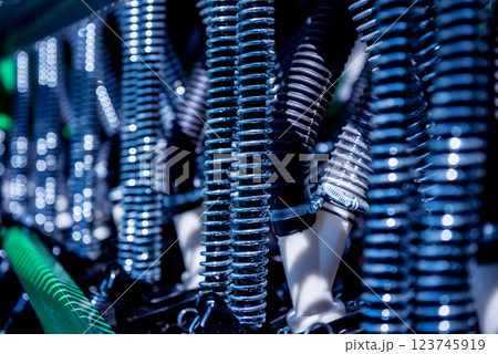 Modern agricultural machinery and equipment. Industrial details. 123745919
