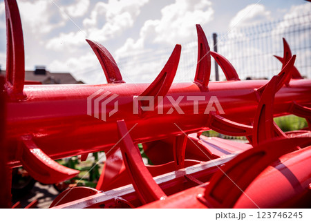 Modern agricultural machinery and equipment. Industrial details. 123746245