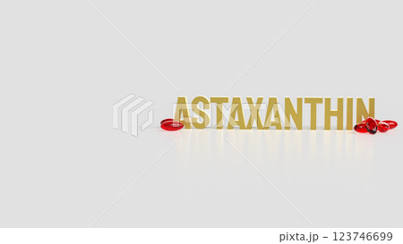 The Astaxanthin text for medical or Health concept 3d Rendering. 123746699