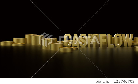 The Gold Cash flow and coins for Business concept 3d Rendering. 123746705