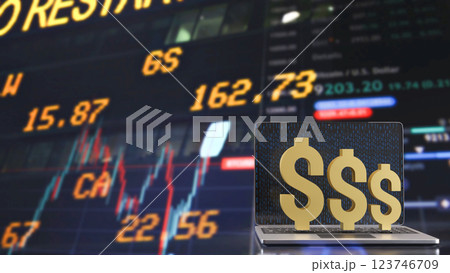 The Notebook and Dollar symbol for Business concept 3d Rendering. 123746709