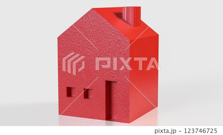 The Red House for property or real estate concept 3d Rendering. The Red House for property or real estate concept 3d Rendering. 123746725