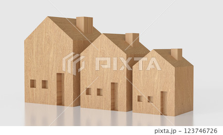 The Wood tree House for property or real estate concept 3d Rendering. The Wood tree House for property or real estate concept 3d Rendering. 123746726