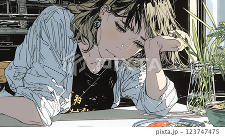 心配事があって食が進まない女性