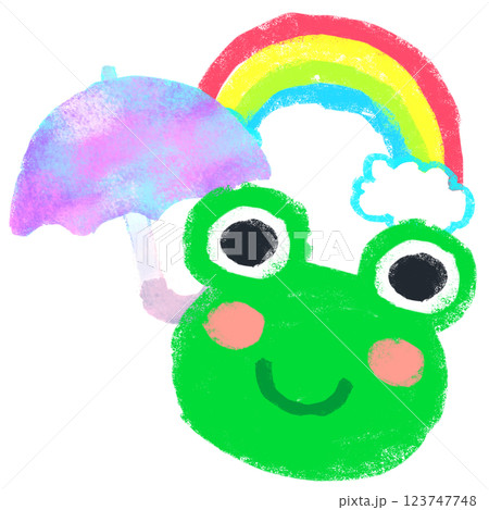 シンプルイラスト クレヨンタッチ 幼児教育 カエル シンプルイラスト クレヨンタッチ 幼児教育 カエル 123747748
