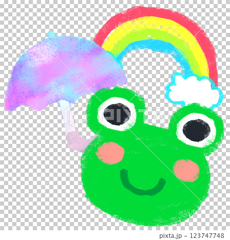 簡單插圖，蠟筆觸感，幼兒教育，青蛙 123747748