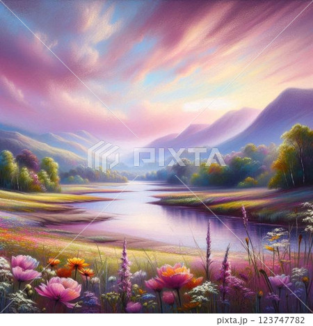 幻想的な春の風景 123747782