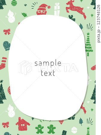 手描きのクリスマスモチーフのフレーム 123748126