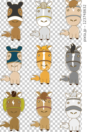 可愛的馬圖 123748632