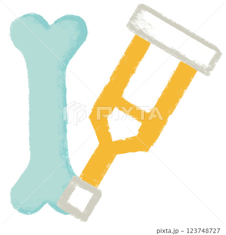 シンプルイラスト クレヨンタッチ 骨折イメージ シンプルイラスト クレヨンタッチ 骨折イメージ 123748727