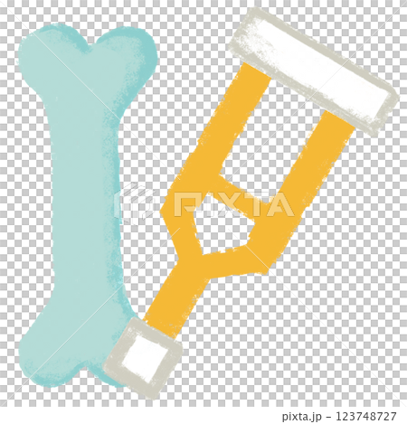 シンプルイラスト クレヨンタッチ 骨折イメージ シンプルイラスト クレヨンタッチ 骨折イメージ 123748727