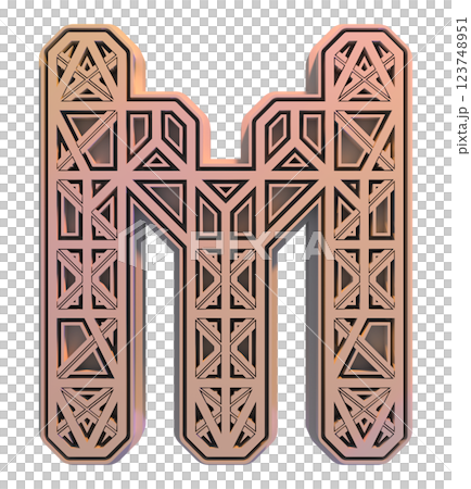 3D rendered illustration. Decorative pink letter. Art lettering. 3D rendered illustration. Decorative pink letter. Art lettering. 123748951