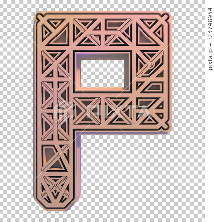 3D rendered illustration. Decorative pink letter. Art lettering. 123748954