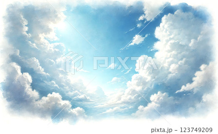 雲の多い空のイラスト 123749209