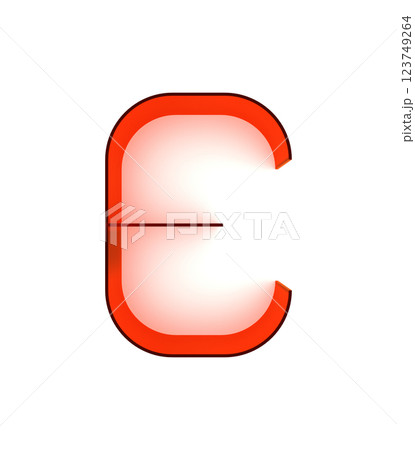3D rendered illustration. Decorative thin letter. Art font lettering. 123749264